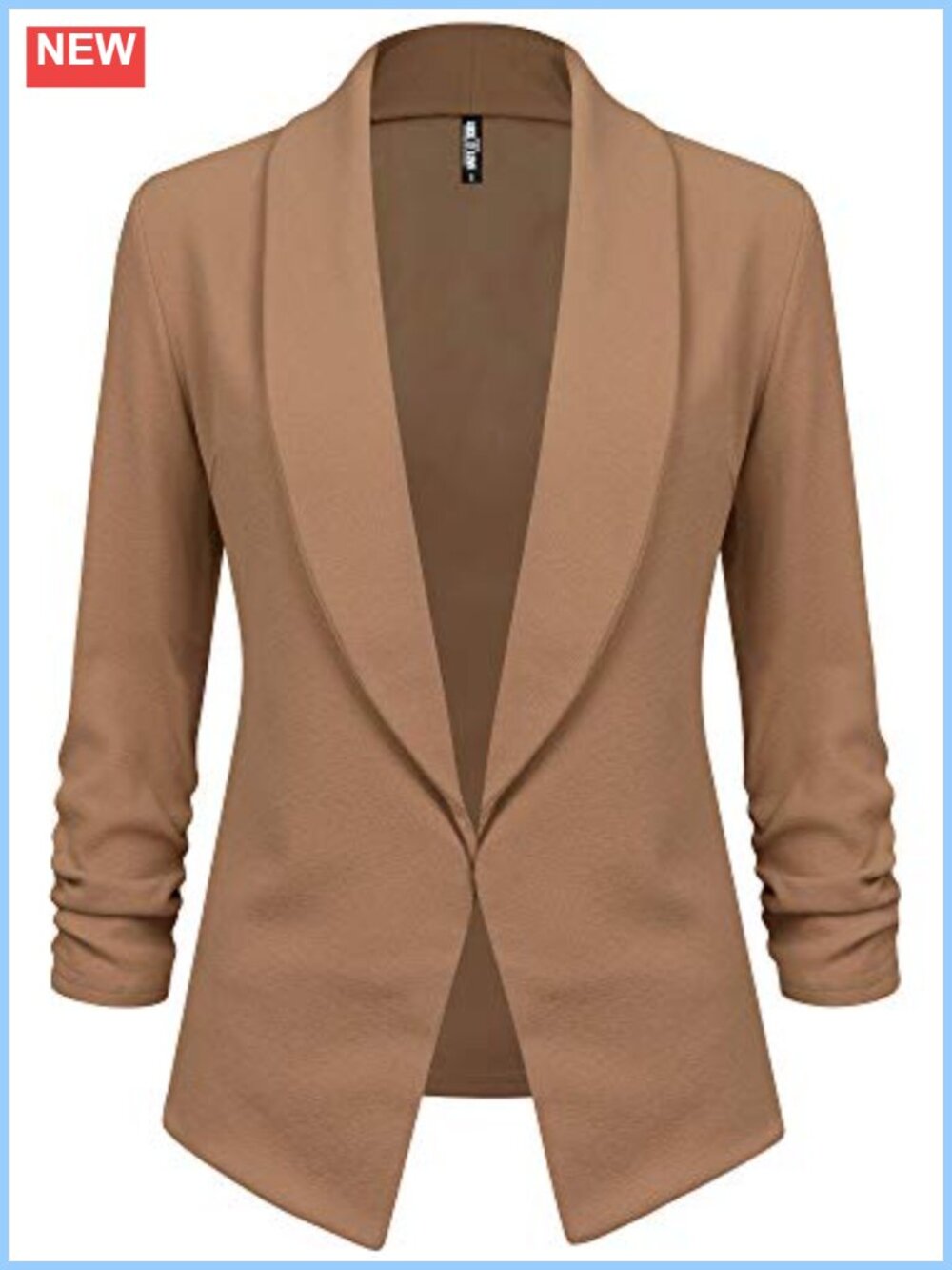 Women's Shawl Collar Open Front Blazer Cardigan 3/4 Sleeve Work Office